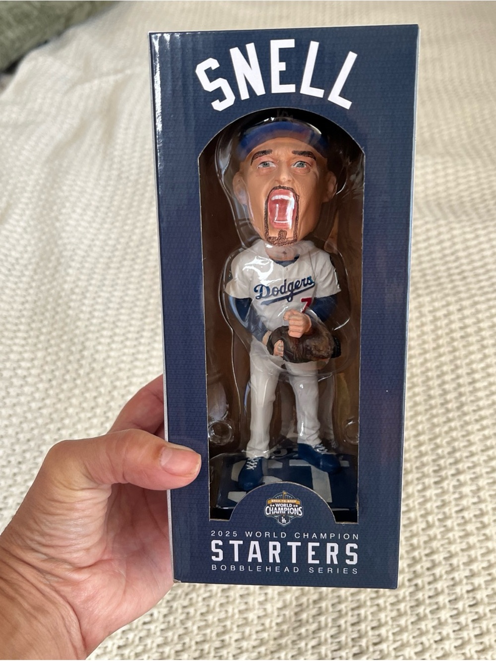 Blake Snell Dodgers 2025 World Champion Starters Bobblehead Navy & White 5/9/26